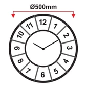 Galaxy Old Town Serisi Bölme Kadranlı Duvar Saati 50 Cm Fındık -Beyaz Renkli thumbnail 2