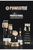 Powertec TR-5600 Pro 4 in 1 Saç ve Sakal Kesme Makinesi (4'lü Şarj Standı ve Önlük Hediye) - 1