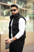 ERKEK FLOK BASKILI YELEK - 1
