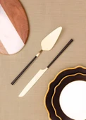 The Mia CKB0252 Bianco Pasta Servis Takımı 2 Parça Gold - 3