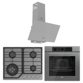 Ferre Flowart NT Asimetrik Seriisi 3'lü Gri Ankastre Set ( QBL62CPR-NT028-D088 ) thumbnail 1