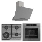 Ferre Flowart NT Asimetrik Seriisi 3'lü Gri Ankastre Set ( QBL62CPR-NT028-D065 ) - 1