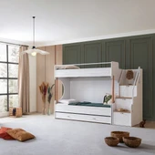 Ranza, Vita Bohem Genç Odası Takımı Yavrulu Beyaz Ranza + Dört Kapaklı Dolap - 2