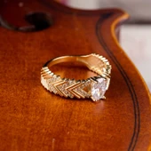 8 Ayar Altın Şerit Trend Yüzük - 3