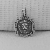 925 Ayar Gümüş Aslan başlı kolye Ucu thumbnail 1