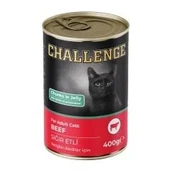 Challenge Sığır Etli Yetişkin Kedi Konservesi 400 gr 12 Adet - 1