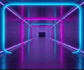 3 Boyutlu Neon Derinlik Duvar Kağıd thumbnail 7