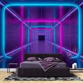 3 Boyutlu Neon Derinlik Duvar Kağıd thumbnail 2