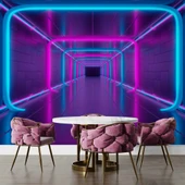 3 Boyutlu Neon Derinlik Duvar Kağıd thumbnail 5