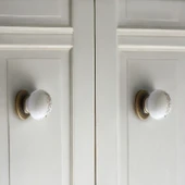 Porselen Kulp Çiçekli Düğme Mobilya Mutfak Dolabı Çekmece Dolap Kulpları Kapak Kulpu Kulbu thumbnail 2