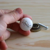 Porselen Kulp Çiçekli Düğme Mobilya Mutfak Dolabı Çekmece Dolap Kulpları Kapak Kulpu Kulbu thumbnail 5