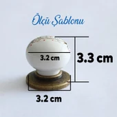 Porselen Kulp Çiçekli Düğme Mobilya Mutfak Dolabı Çekmece Dolap Kulpları Kapak Kulpu Kulbu thumbnail 4