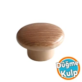 Mobilya Düğme Kulp Açık Ceviz Renk Mutfak Dolap Dolabı Çekmece Kulpu Kulbu Plastik Tek Vida - 1