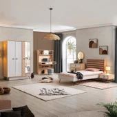 Dolunay Genç Odası - 3 Kapılı Dolap, Karyola, Komodin, Şifonyer, Masa - 1