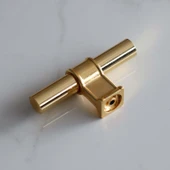 Metal Düğme Tek Vidalı Çekmece Mutfak Mobilya Dolabı Dolap Kulpu Kulbu Kulpları  Altın Gold thumbnail 3