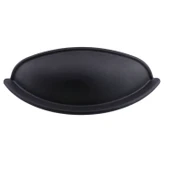 Mobilya Mutfak Dolabı Çekmece Dolap Kulpları Kulpu Kulb Midye Çanak Tas 64 mm Düğme Siyah thumbnail 3