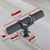 Metal Düğme Tek Vidalı Çekmece Mutfak Mobilya Dolabı Dolap Kulpu Kulbu Kulpları Füme thumbnail 2