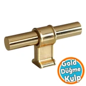 Metal Düğme Tek Vidalı Çekmece Mutfak Mobilya Dolabı Dolap Kulpu Kulbu Kulpları  Altın Gold thumbnail 1
