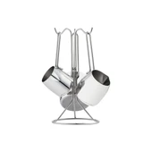 NEHİR MODERN 4 PARÇA STANDLI PASLANMAZ ÇELİK CEZVE SETİ - 2