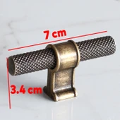 Metal Düğme Tek Vidalı Mobilya Mutfak Çekmece Dolap Kulpu Kulbu Kulpları Eskitme Antik Sarı thumbnail 2