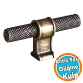 Metal Düğme Tek Vidalı Mobilya Mutfak Çekmece Dolap Kulpu Kulbu Kulpları Eskitme Antik Sarı thumbnail 1