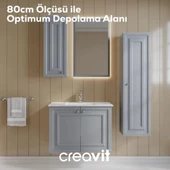 Kayra Lavabo Dolabı Kapaklı Mat Gri - 4