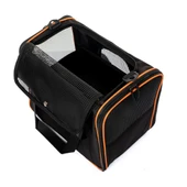 Brave Paws Kedi Köpek Taşıma Çantası Kare Model Yırtılmaz Plastik Fileli (SİYAH) - 3