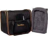 Brave Paws Kedi Köpek Taşıma Çantası Kare Model Yırtılmaz Plastik Fileli (SİYAH) - 1