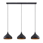 Rsylight Retro Dekoratif Metal Masa Üstü  3 Lü Siyah Rustik Dekoratif Sarkıt Avize 100 cm - 1