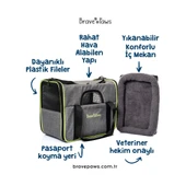 Brave Paws Kedi Köpek Taşıma Çantası Kare Model Yırtılmaz Plastik Fileli (SİYAH) - 6