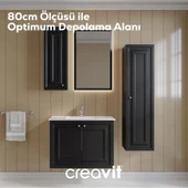 Kayra Lavabo Dolabı Kapaklı Mat Antrasit - 4