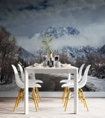 Kış Karlı Dağ ve Gökyüzü Manzaralı Duvar Kağıdı thumbnail 5