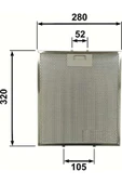 Alanya Yedek Parça 320x282mm Davlumbaz Metal Yağ Filtresi  40472618-K8 - 1