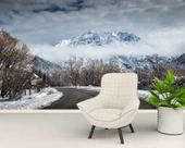 Kış Karlı Dağ ve Gökyüzü Manzaralı Duvar Kağıdı thumbnail 6