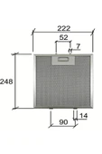 Alanya Yedek Parça 248 x 222 mm Davlumbaz Aspiratör Filtresi Metal yağ Filtresi 480122102126 C00344909, Whirlpool F3 - 1