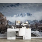 Kış Karlı Dağ ve Gökyüzü Manzaralı Duvar Kağıdı thumbnail 4