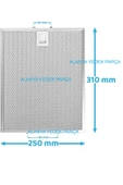 Alanya Yedek Parça 250x310 mm Davlumbaz Aspiratör Filtresi  25x31cm 00353110  B11 - 2
