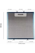 Alanya Yedek Parça Teka Davlumbaz filtresi  210x320 DM70 DG90 TDC60 TDC70 Davlumbaz ile Uyumlu Yağ Filtresi - 1