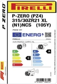 Pirelli 315/30ZR21 105Y XL P-Zero (N1) NCS (PZ4) Oto Yaz Lastiği (Üretim: 2024) thumbnail 2