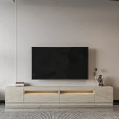 T008 Arya Işıklı Tv Sehpası SET Traverten - 1