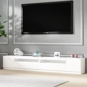 T008 Arya Işıklı Tv Sehpası SET Parlak Beyaz - 2