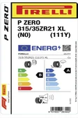 Pirelli 315/35Z R21 (111Y) XL P Zero (N0) Oto Yaz Lastiği ( Üretim: 2024 ) - 2