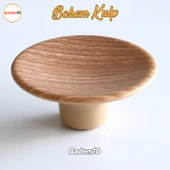 Bohem Plastik İç Bükey Kulp Açık Ceviz Renk Mobilya Mutfak Dolap Dolabı Çekmece Kulpu Kulbu Tek Vida - 1