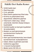Pudra Pembe Hakiki Deri Nikel Tokalı Dikişli Model 3 cm.lik Kadın Kemer - Roys Deri B820 - 8