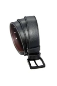 Siyah Suni Deri Çift Dikişli Model 4 Cm.lik Spor Kemer - 7000-11-22k thumbnail 2