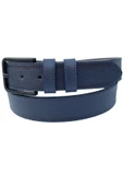 Lacivert Suni Deri Mavi Dikişli Model 4 cm.lik Unisex Spor Kemer - 9047 - 2