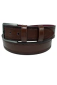 Taba Suni Deri Dikişli Desensiz Düz Model 4.5 Cm.lik Spor Kot Kemer - 4523-111-22ks - 8