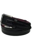 Kahverengi Suni Deri Dikişli Model 4.5 Cm.lik Spor Kot Kemer - 4513-61-22ks - 9