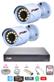 FURY 2 Li Gece Renkli Görüş Güvenlik Kamerası Full Hd-Su Geçirmez Güvenlik Kamerası Seti 320GB thumbnail 1