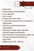 4 cm. Spor Hakiki Deri Düz Model Erkek Kemer Kahverengi - 4